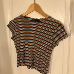 Brandy Melville Cropped Lettuce Edge Tee